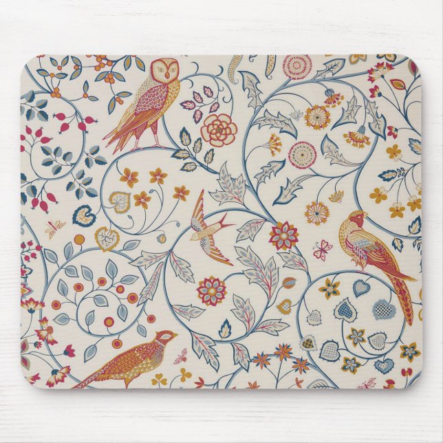 Mousepad Aves e Flores, William Morris (Frente)