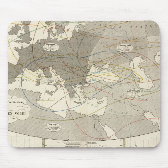 Mousepad Aves em toda a Europa (Frente)
