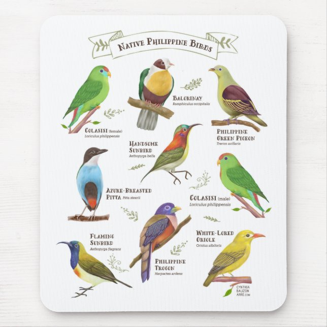 Mousepad Aves nativas das Filipinas (Frente)