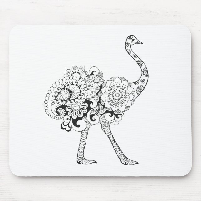 Mousepad Avestruz inspirada (Frente)