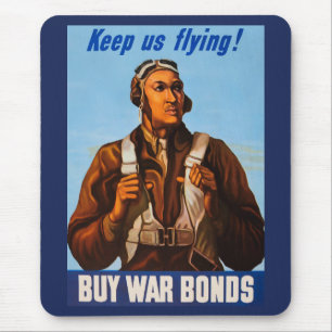 Mousepad Aviadores Afro-Americanos Combatem Pilotos do WW2