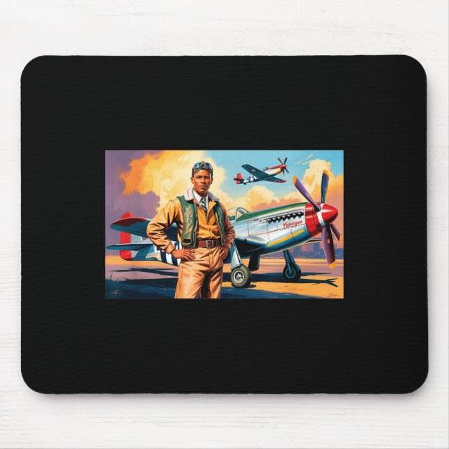 Mousepad Aviadores Negros Retro História Negra Segunda Guer (Frente)