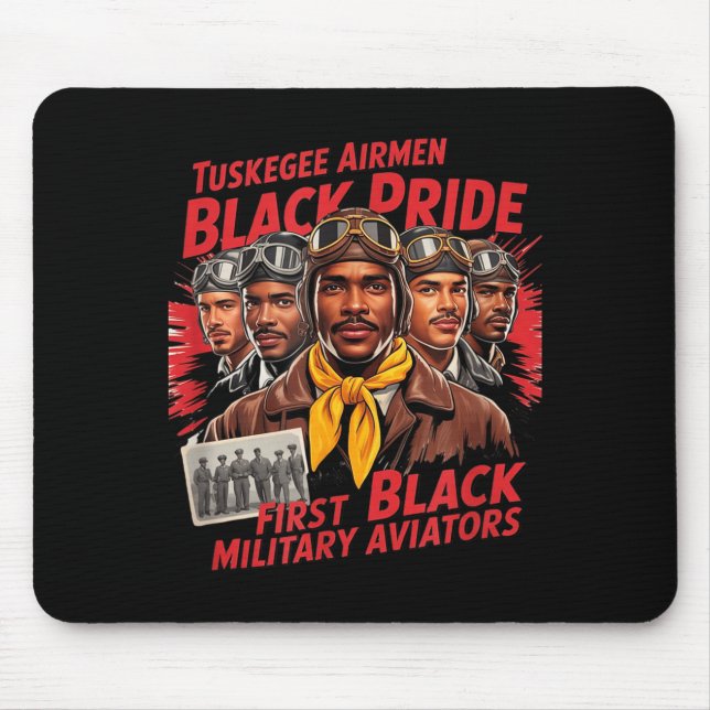 Mousepad Aviadores Negros Retro História Negra Segunda Guer (Frente)