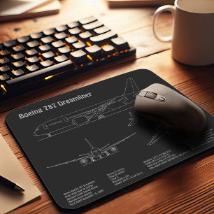 Mousepad Avião 787 - Planos de desenho de avião em avião PD