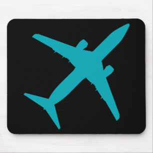 Mousepad Avião gráfico no azul do Aqua