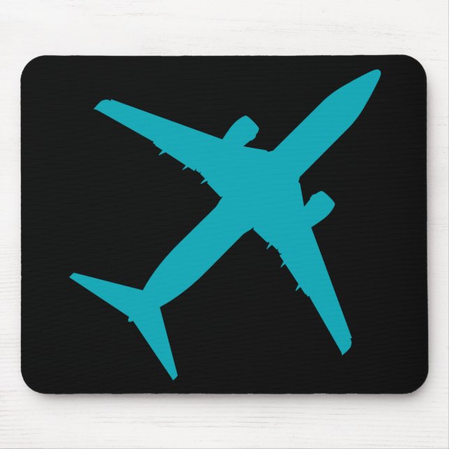 Mousepad Avião gráfico no azul do Aqua (Frente)