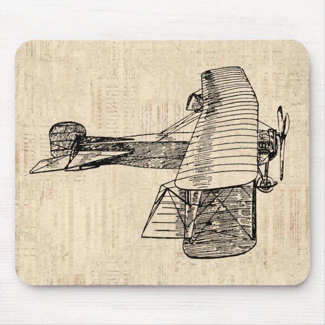Mousepad Avião Movido Antigo (Frente)