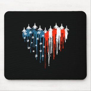 Mousepad Avião Red White Blue American Flag 4th Of