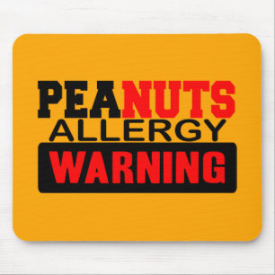 Mousepad Aviso da alergia dos amendoins
