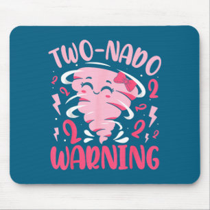 Mousepad Aviso de Tornado Duplo para Crianças Aniversário d