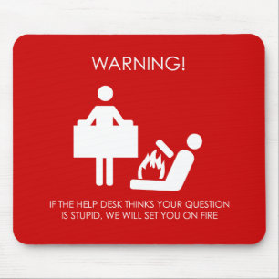 Mousepad Aviso do serviço de atenção