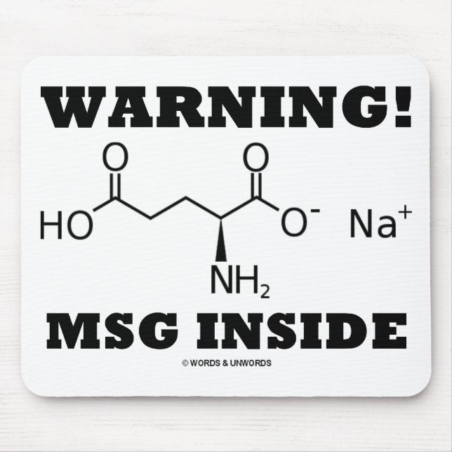 Mousepad Aviso! Interior dos MSG (molécula química) (Frente)