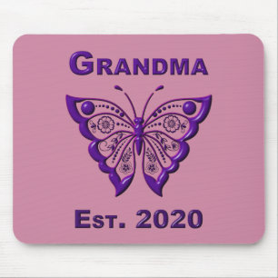 Mousepad Avó Borboleta Adorável “Fundada em 2020”