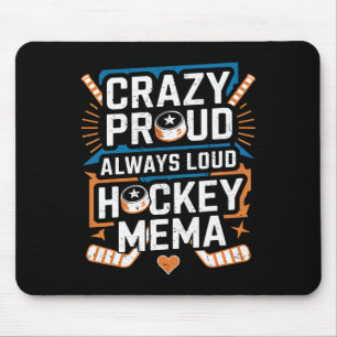 Mousepad Avó de Hockey Orgulhosamente Louca de um Jogador d