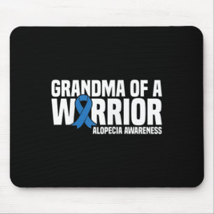 Mousepad Avó de um Guerreiro Azul Fita Alopécia Awarenes