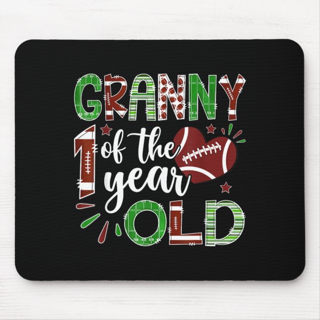 Mousepad Avó do Futebol de 1 Ano de Idade Primeiro Aniversá (Frente)