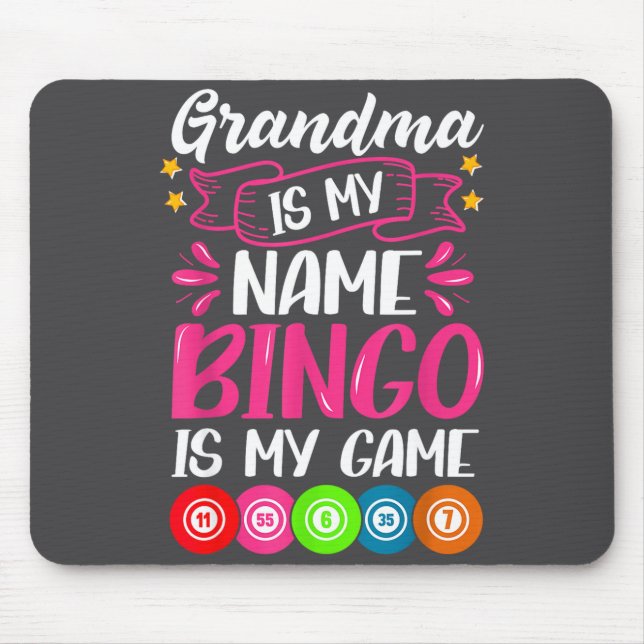 Mousepad Avó Jogadora de Bingo Citação Engraçada de Bingo D (Frente)