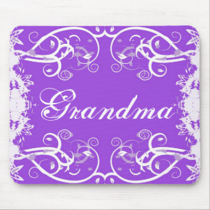 Mousepad "Avó" no design roxo & branco do flourish
