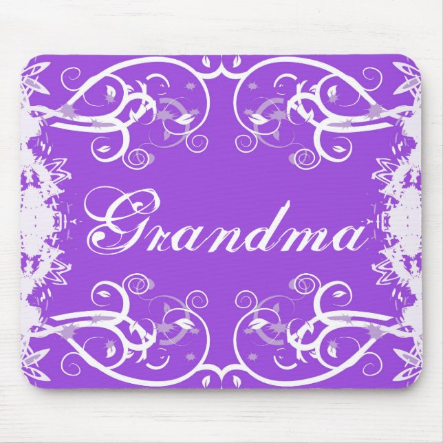Mousepad "Avó" no design roxo & branco do flourish (Frente)