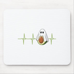 Mousepad Avocado Heartbeat Halloween Ghost Boocado Vegan Me