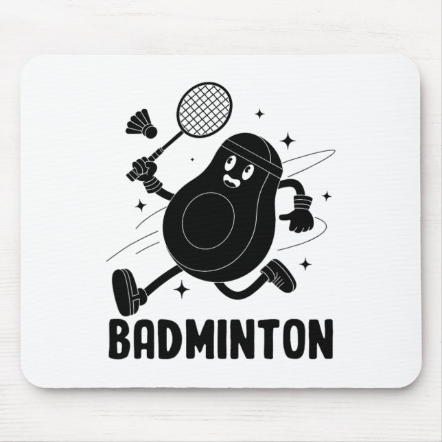 Mousepad Avocado Jogando Badminton Comida Vegetariana Saudá (Frente)