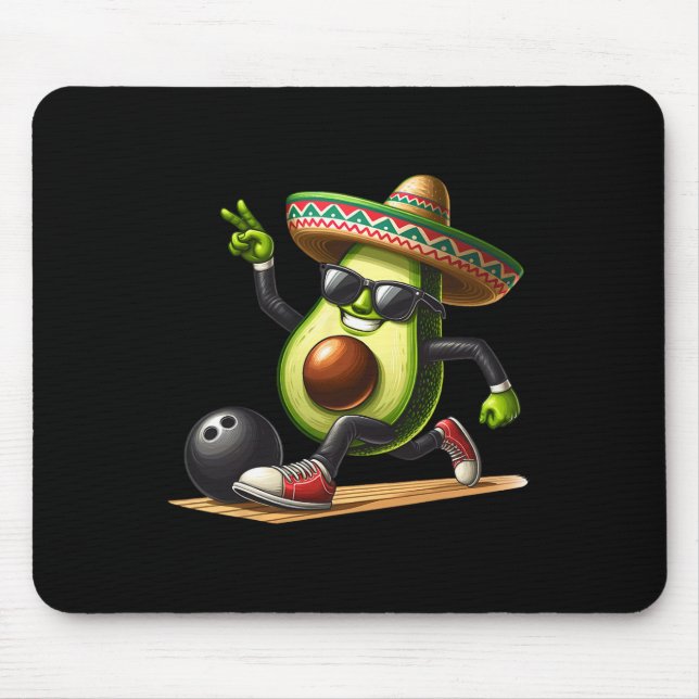 Mousepad Avocado Mostrando Boliches Cinco De Mayo Engraçado (Frente)