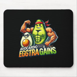 Mousepad Avocardio e ganhos Eggstra engraçado ginásio fitne