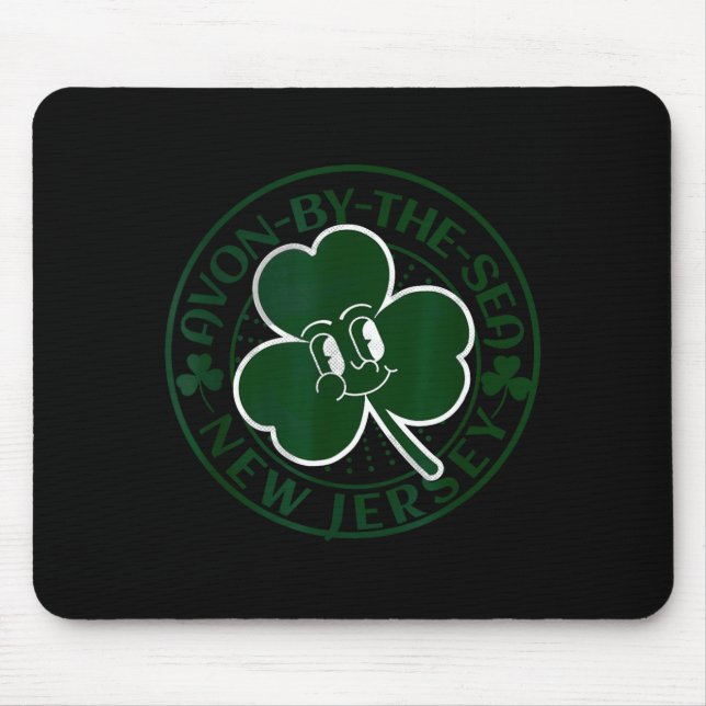 Mousepad Avon-by-the-sea New Jersey Irish Shamrock Nj Retro (Frente)