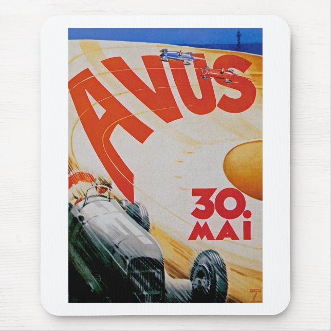 Mousepad Avus Automobile Racing Poster (Frente)