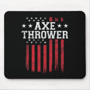 Mousepad Ax Thrower Proud American Flag Usa Patririo