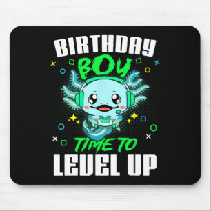 Mousepad Axolotl Birthday Boy Time To Level Up Gamer Birthd