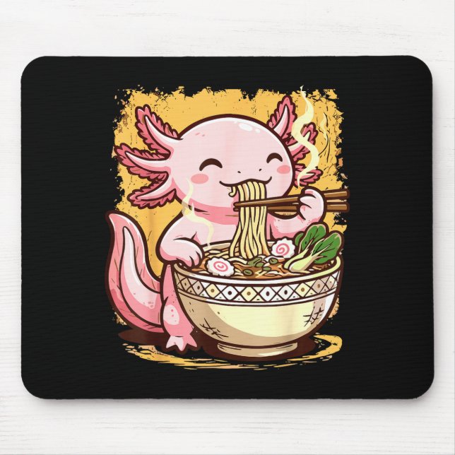 Mousepad Axolotl Eating Ramen Noodles  (Frente)