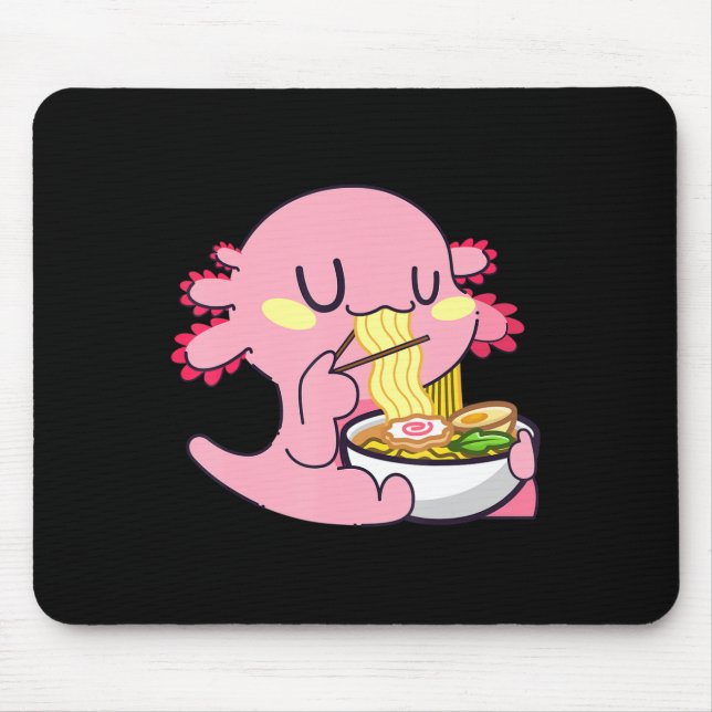 Mousepad Axolotl Ramen Anime Kawaii Amante Noodles Girls B (Frente)