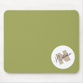 Mousepad Azeitona Na moda simples, simples, design, monogra