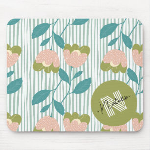 Mousepad Azeitonas de coloração aquosa do Pastel iniciais e