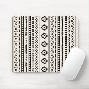 Mousepad Aztec Black on Cream Mixed Motifs V Pattern