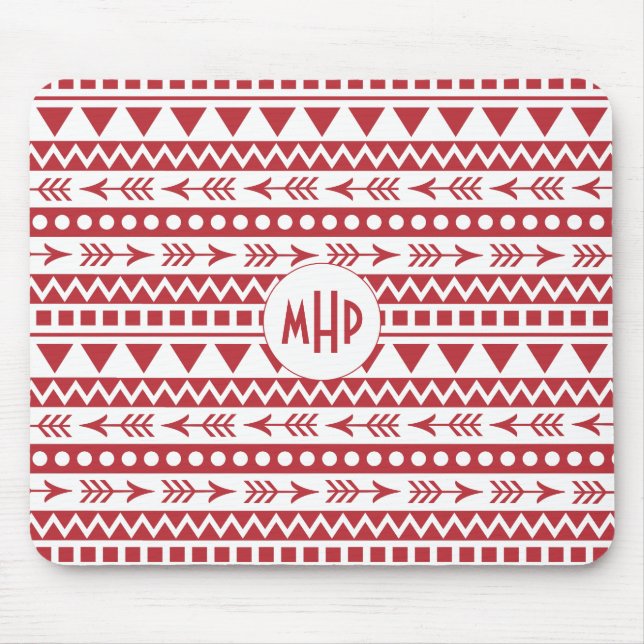 Mousepad Aztec Padrões personalizados monogramas pad (Frente)