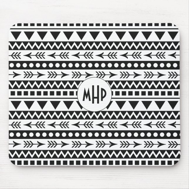 Mousepad Aztec Padrões personalizados monogramas pad (Frente)