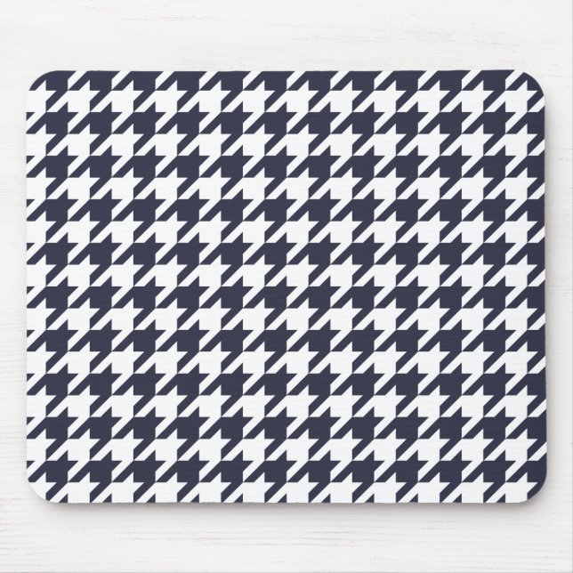 Mousepad Azuis marinhos Houndstooth (Frente)