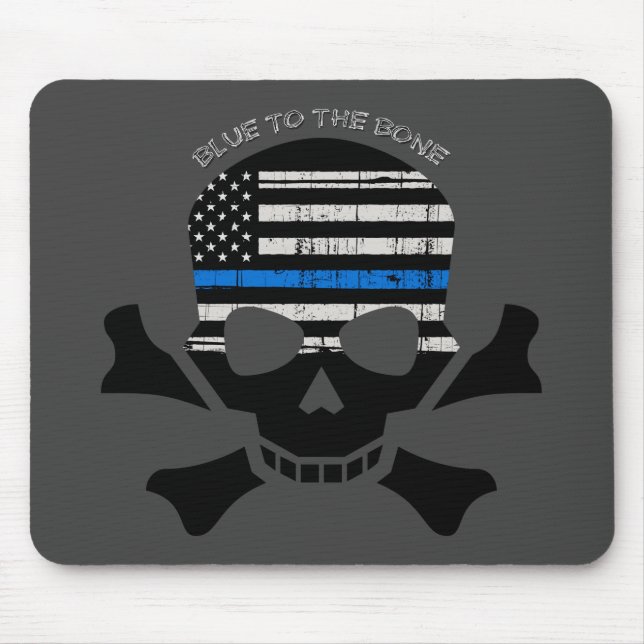 Mousepad Azul ao Osso (preto) (Frente)