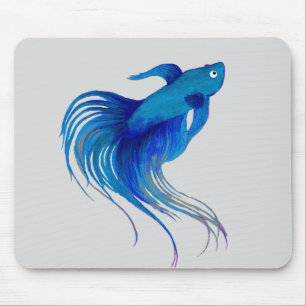 Mousepad Azul Betta Watercolor
