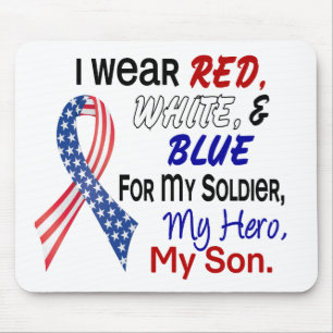 Mousepad Azul branco vermelho para meu filho