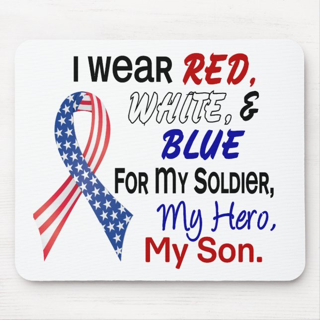 Mousepad Azul branco vermelho para meu filho (Frente)