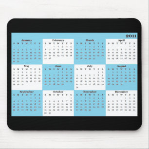 Mousepad azul calendário 2011