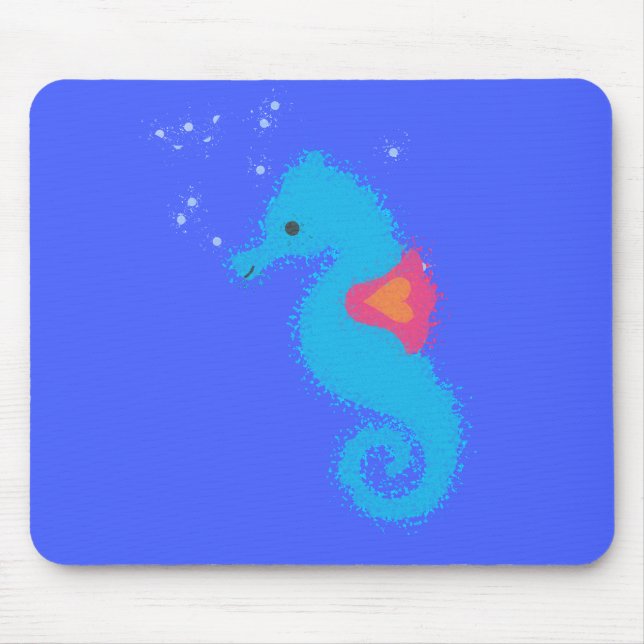 Mousepad Azul-Cartoon Seacavalo (Frente)