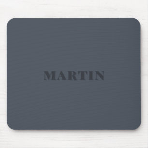 Mousepad azul cinza, nome personalizado azul cinza