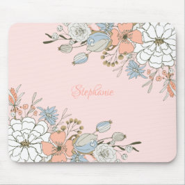 Mousepad Azul Cor-de-rosa azul esbranquiçado Personalizado