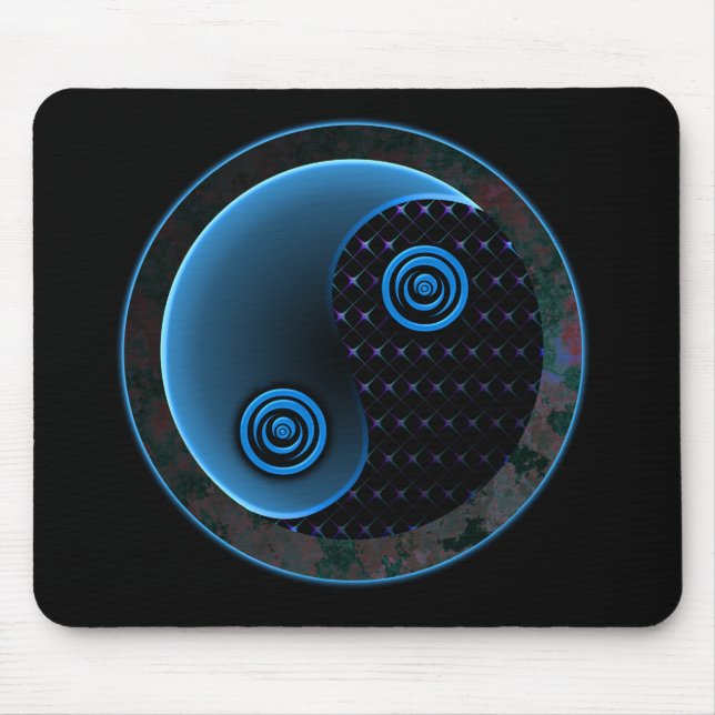 Mousepad Azul cósmico no balanço Yin Yang (Frente)