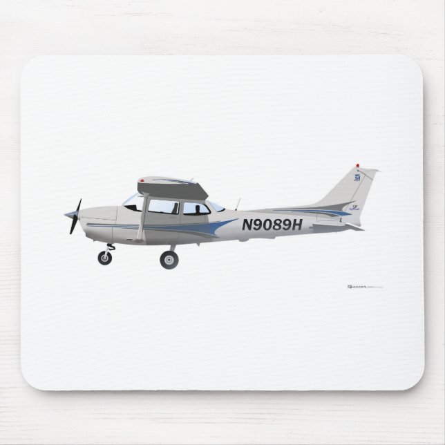 Mousepad Azul de Cessna 172 Skyhawk (Frente)