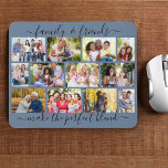 Mousepad Azul de Colagem de Fotografias com Cotação 12 para<br><div class="desc">Crie o seu próprio mousepad de colagem fotográfica com uma citação familiar na tipografia elegante do script. O modelo de foto é configurado para você adicionar 12 de suas fotos favoritas, que são exibidas em uma grade moderna de alvenaria de paisagens e fotos de retratos. O ditado diz "família e...</div>